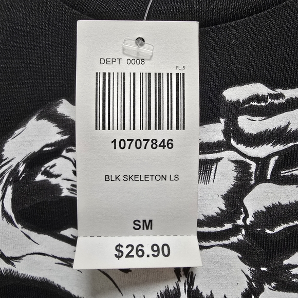 RUDE Black Skeleton Long Sleeve Shirt - Picture 4 of 4